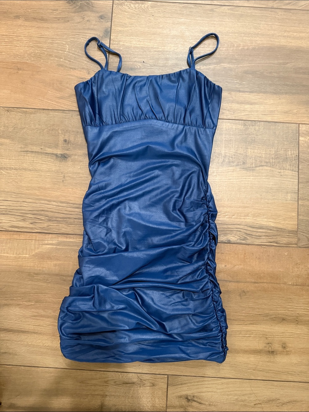 Katie J NYC - Navy Blue Ruched Mini Dress